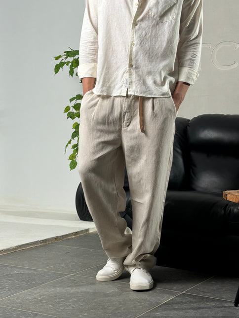 Linen Relaxed Straight Trousers