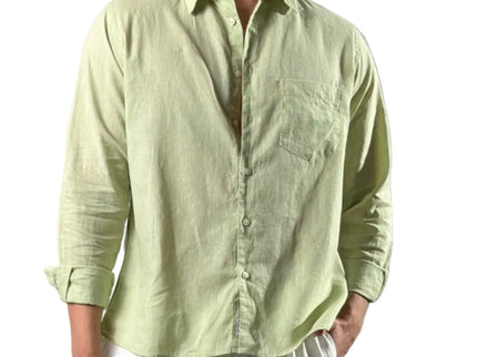 Premium Linen Long Sleeve Shirt - Mint Green