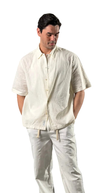 Relaxed Short Sleeve Linen Shirt