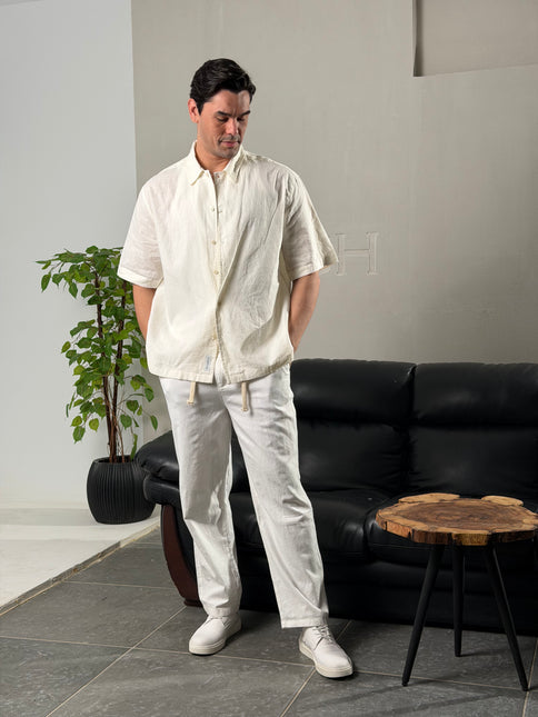 Relaxed Short Sleeve Linen Shirt