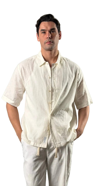 Relaxed Short Sleeve Linen Shirt