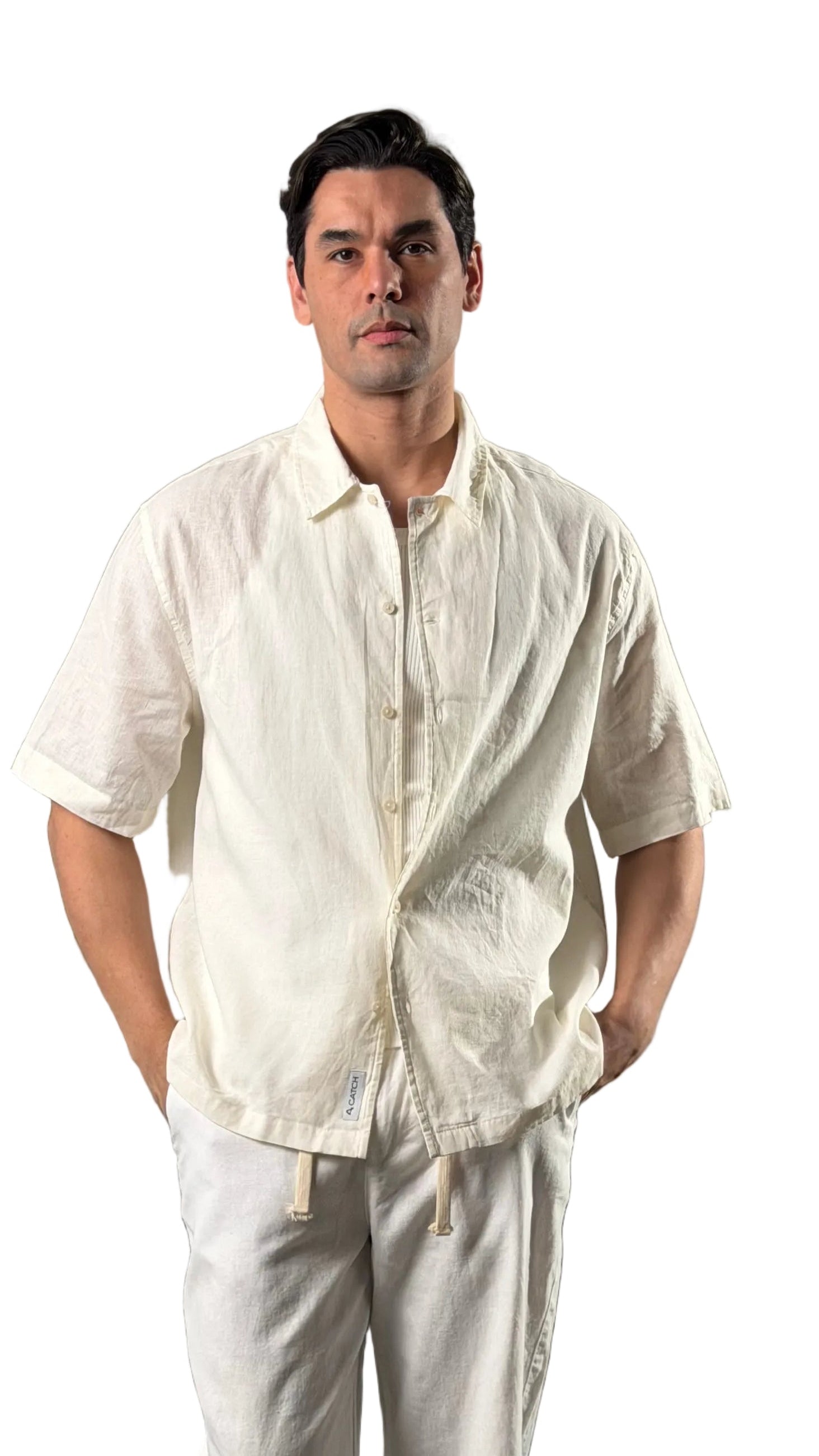 Relaxed Short Sleeve Linen Shirt