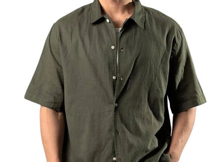 Relaxed Short Sleeve Linen Shirt