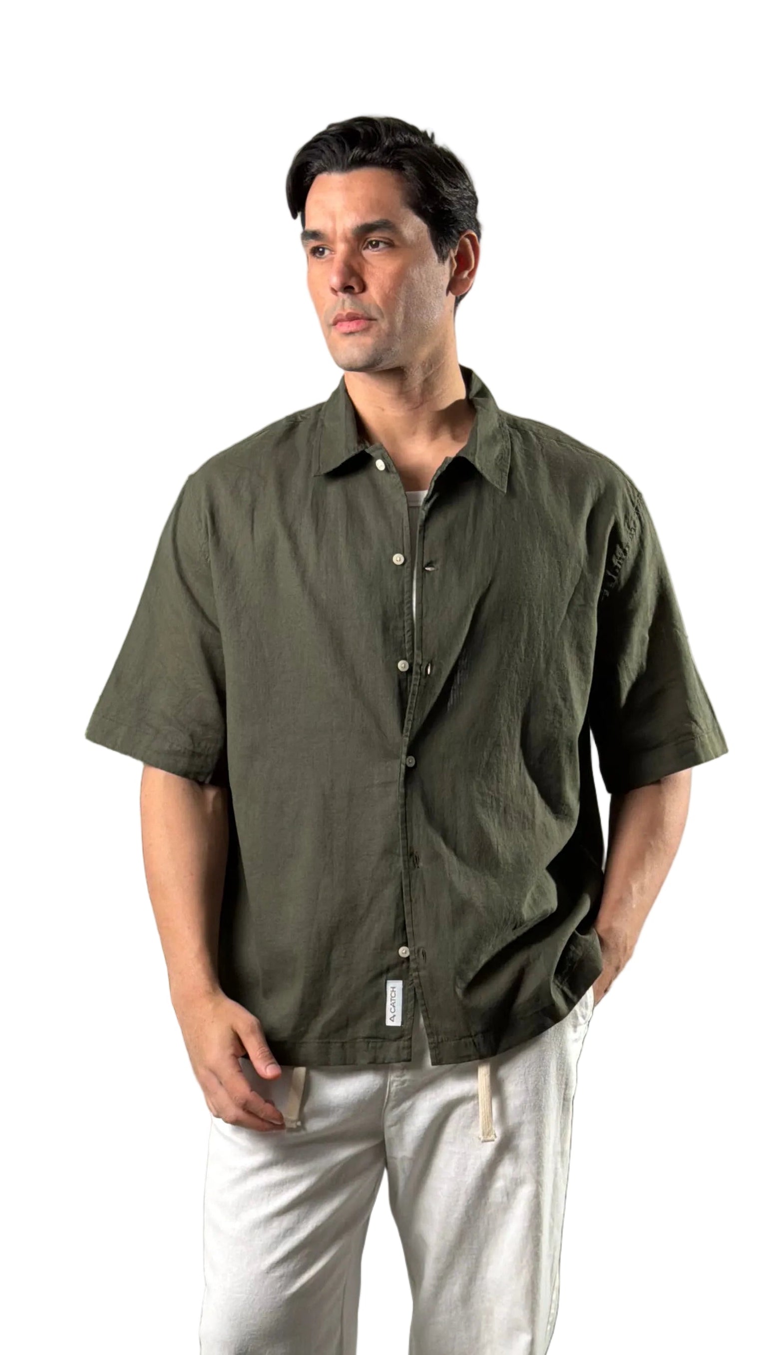 Relaxed Short Sleeve Linen Shirt