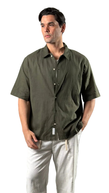 Relaxed Short Sleeve Linen Shirt