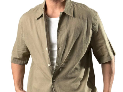 Relaxed Short Sleeve Linen Shirt