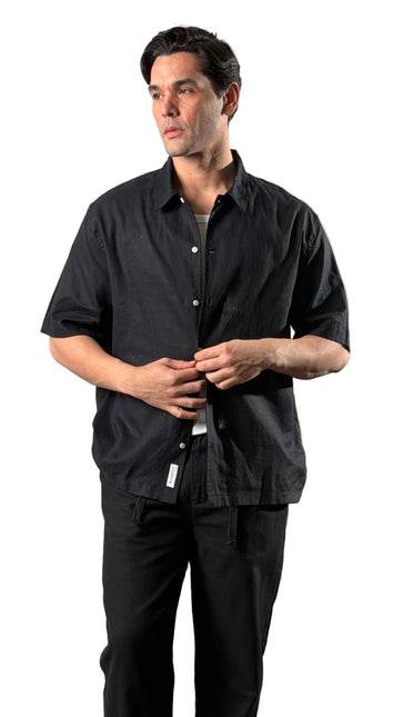 Relaxed Short Sleeve Linen Shirt