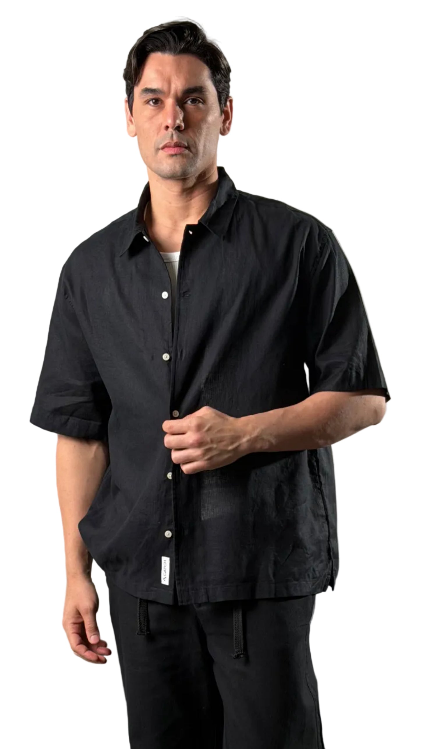 Relaxed Short Sleeve Linen Shirt