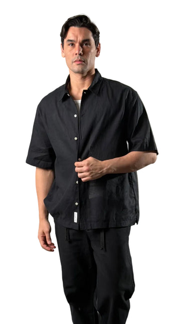 Relaxed Short Sleeve Linen Shirt