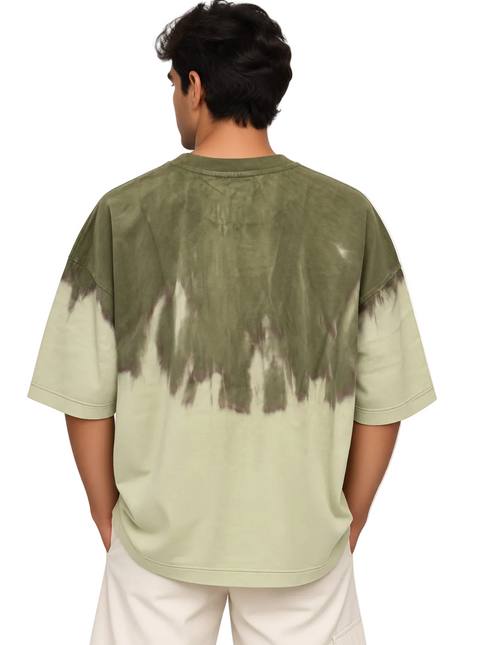 Olive Distressed Wash Oversized T-Shirt