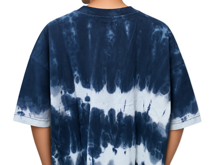 Indigo Wave Tie-Dye Oversized T-Shirt