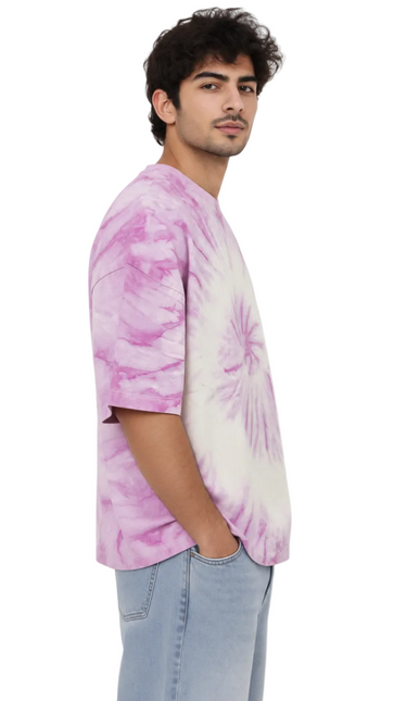 Pink Burst Tie-Dye Oversized T-Shirt
