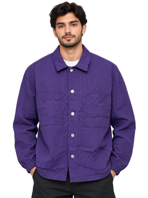 Textured Pockets Utility Jacket