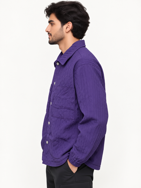 Textured Pockets Utility Jacket