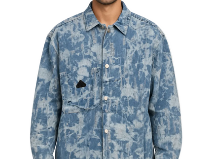 Vintage Distressed Denim Utility Shirt
