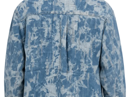 Vintage Distressed Denim Utility Shirt