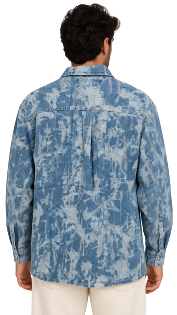 Vintage Distressed Denim Utility Shirt