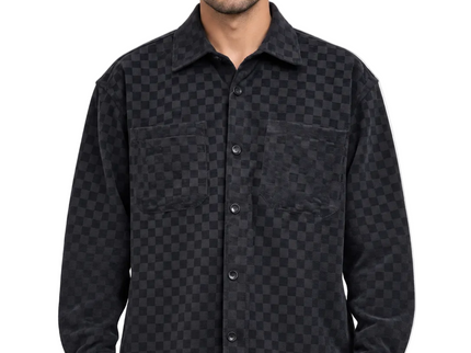 Velvet Checkered Utility Overshirt