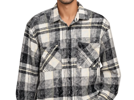 Vintage Plaid Utility Overshirt – Sage Green