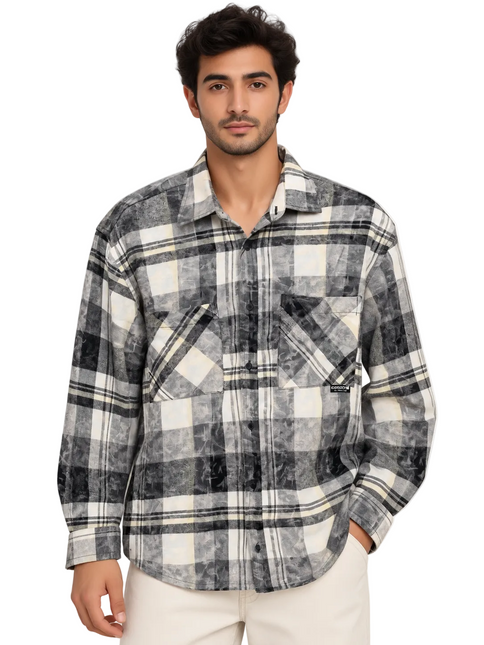 Vintage Plaid Utility Overshirt – Sage Green