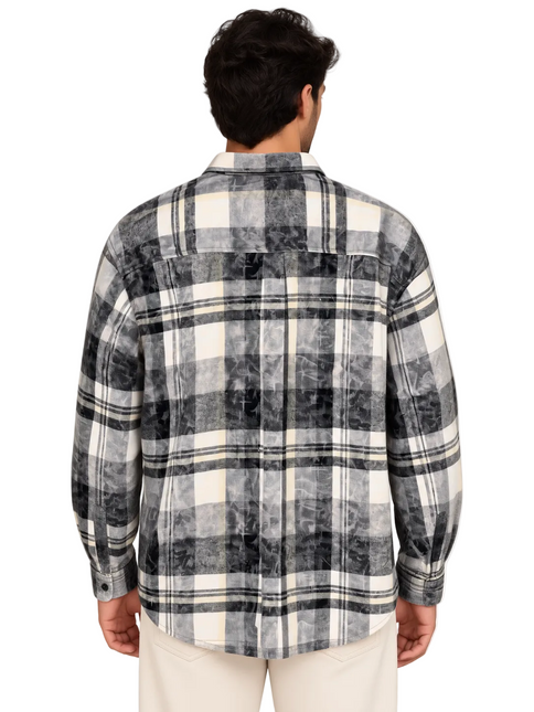 Vintage Plaid Utility Overshirt – Sage Green