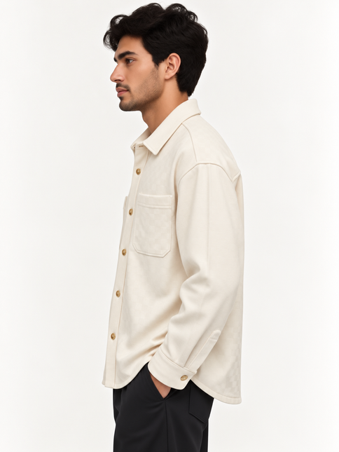 Velvet Checkered Utility Overshirt
