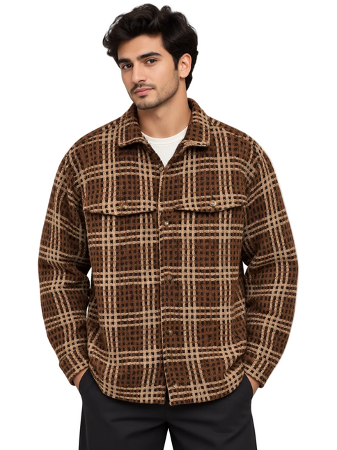 Heritage Grid Wool Jacket Over Shirt
