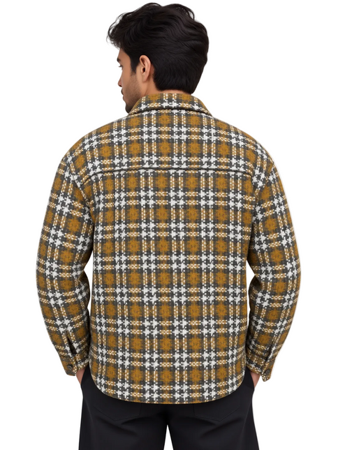 Mustard Plaid Overshirt Jacket