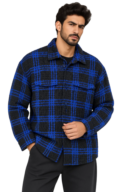 Heritage Grid Wool Jacket Over Shirt