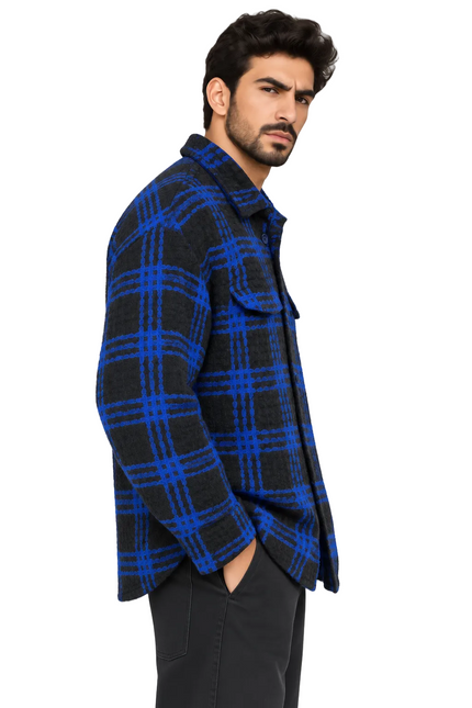 Heritage Grid Wool Jacket Over Shirt