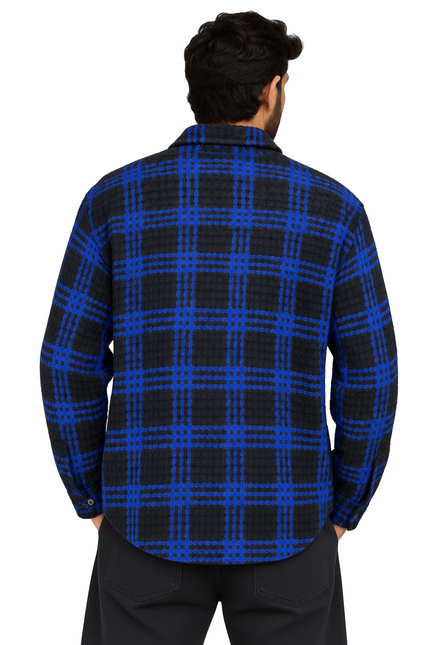 Heritage Grid Wool Jacket Over Shirt