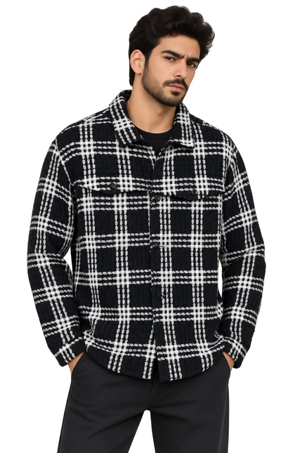 Heritage Grid Wool Jacket Over Shirt