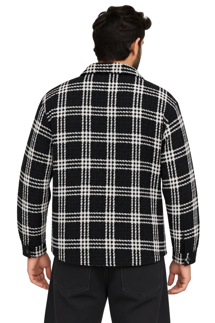 Heritage Grid Wool Jacket Over Shirt