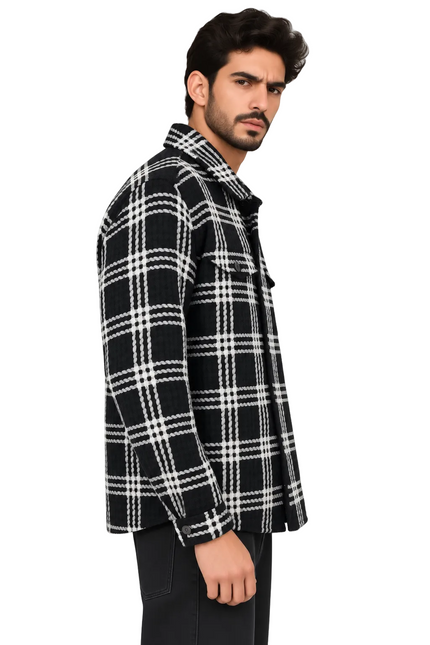 Heritage Grid Wool Jacket Over Shirt