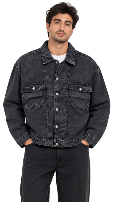 Vintage Black Washed Denim Jacket