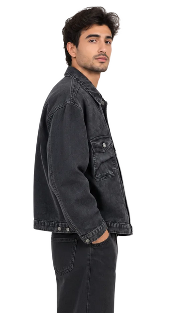 Vintage Black Washed Denim Jacket