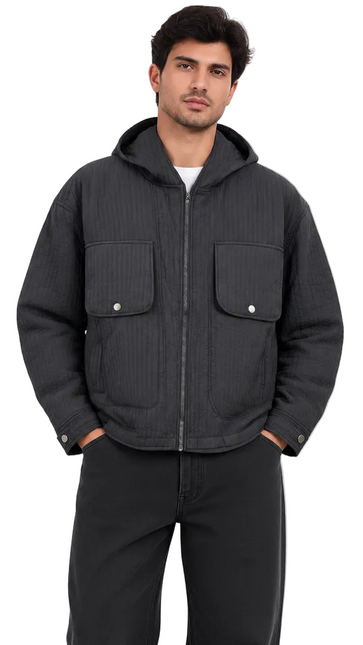 Urban Quilted Hooded Utility Jacket