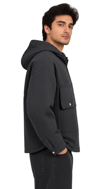 Urban Quilted Hooded Utility Jacket