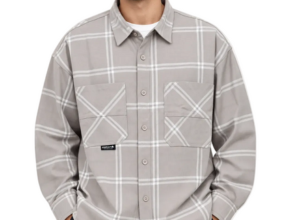 Cocoa Grid Utility Overshirt