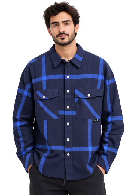 Electric Grid Utility Overshirt – Navy & Blue
