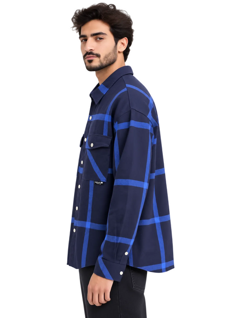 Electric Grid Utility Overshirt – Navy & Blue