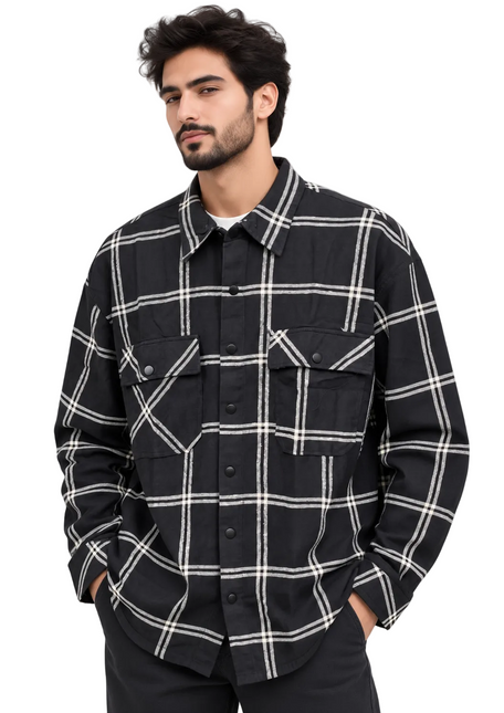 Midnight Grid Utility Overshirt