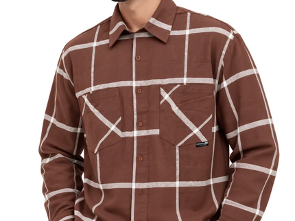 Cocoa Grid Utility Overshirt