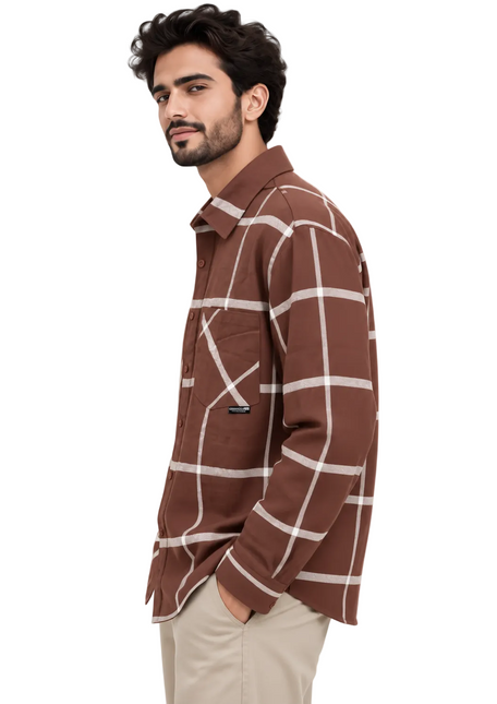 Cocoa Grid Utility Overshirt