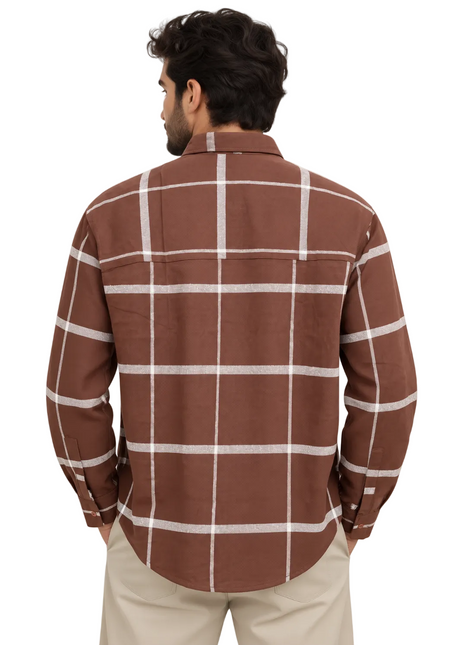 Cocoa Grid Utility Overshirt