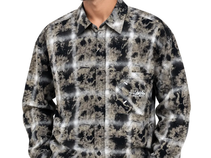Shadow Distressed Plaid Overshirt