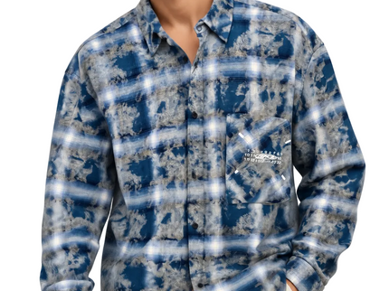 Shadow Distressed Plaid Overshirt