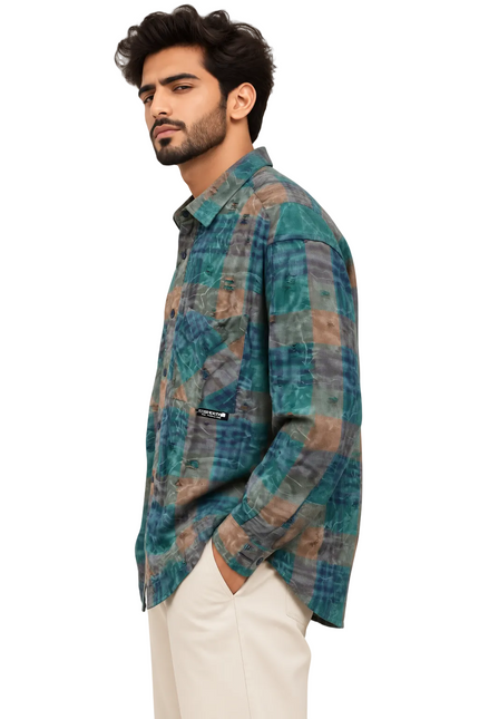 Abstract Patchwork Overshirt