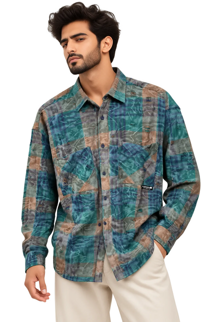 Abstract Patchwork Overshirt