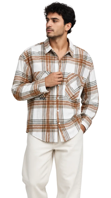 Cocoa Grid Utility Overshirt